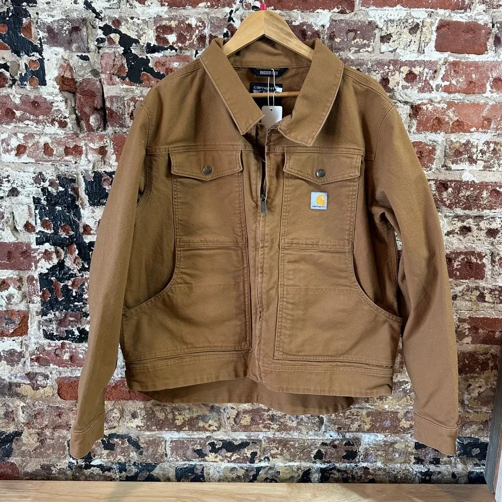 Carhartt OJ5748-M Berwick Brown Jean Relaxed Fit Jacket Men's Large - Picture 1 of 14